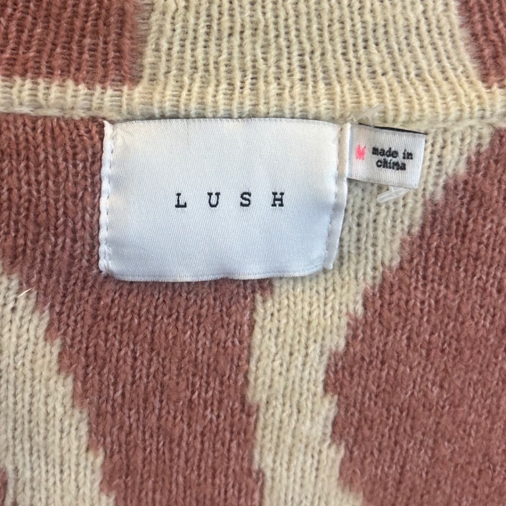 Lush Redwood Oatmeal Zebra Print Knit‎ Button Down Shacket Cardigan LT17539-FCI - Picture 5 of 7